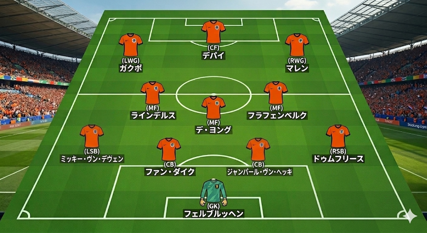 オランダ代表 予想フォーメーション（4-3-3）